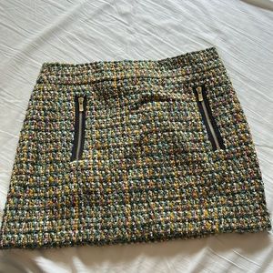 Colorful J. Crew woven pattern mini skirt